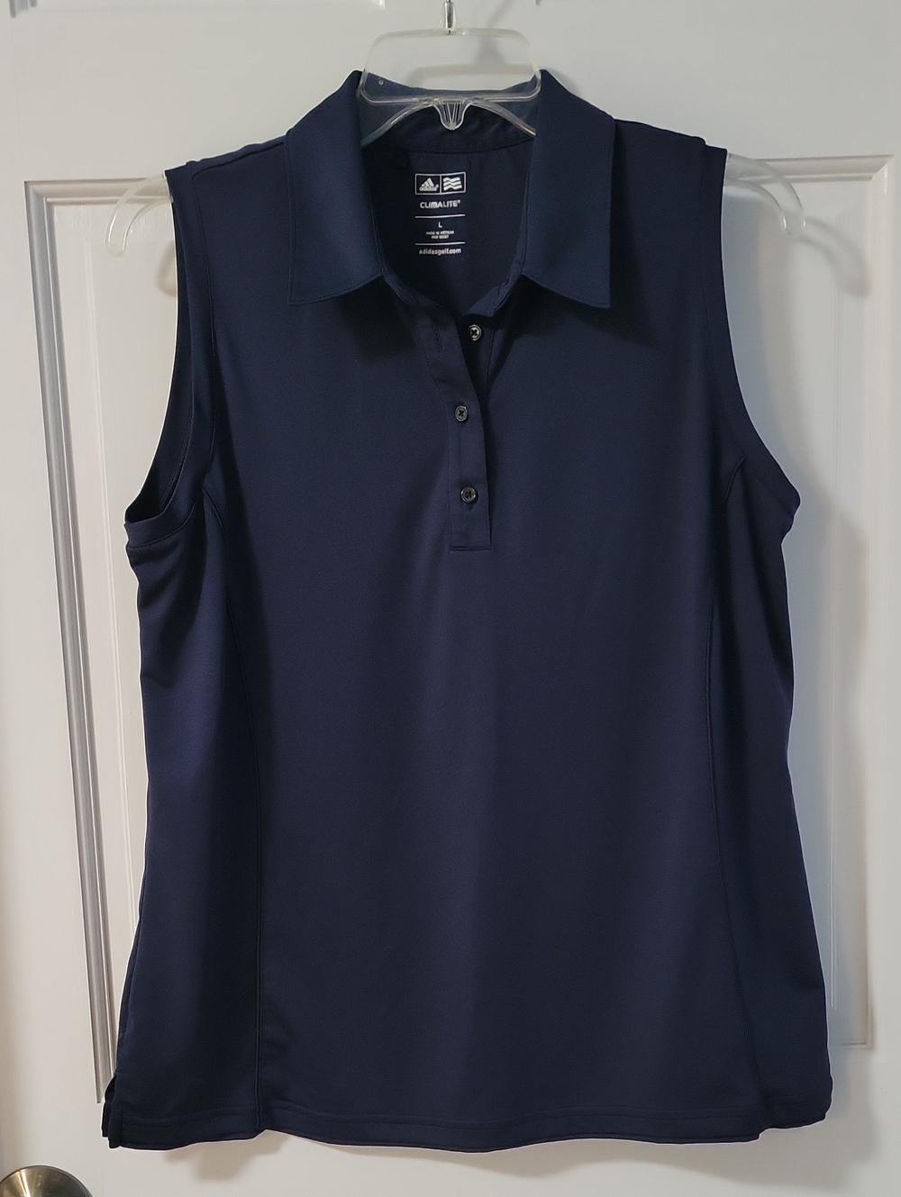 adidas Women’s Sleeveless Polo Golf Shirt - Dark Navy - Size LARGE